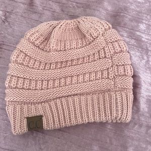 CC beanie with ponytail hole!